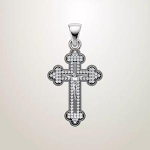 White gold cross with stones