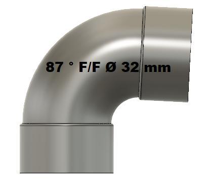 87 degree elbow F/F D 32 mm for gravity water drainage