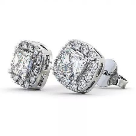 stl file two princess cut diamond stud earrings