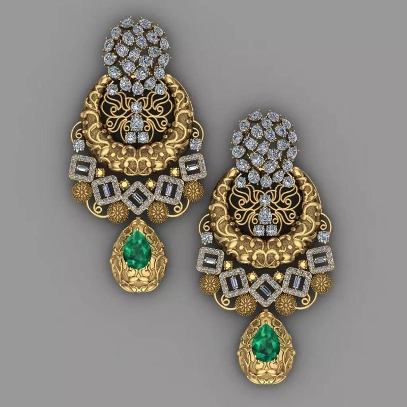 Traditional indian Earring for Women 3D print model