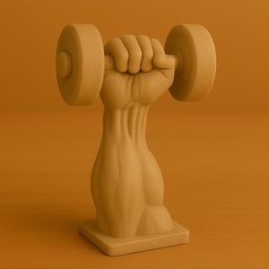 Muscle Arm Holding Dumbbell – Power Gym Decor Statue STL