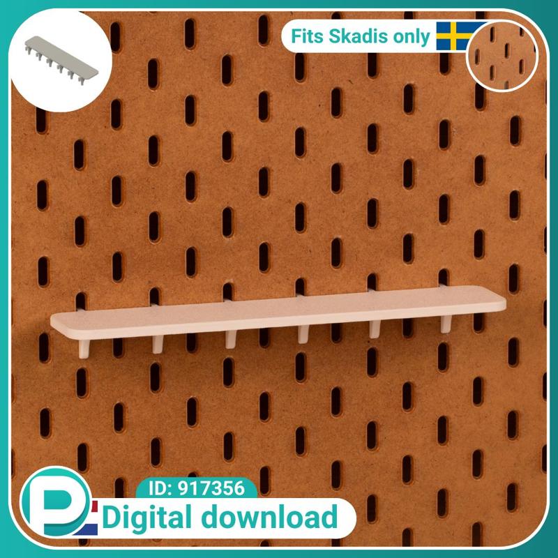 Display tray 24x5cm - fits IKEA Skadis pegboard - Digital download