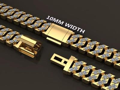 Cuban Diamond Chain Link Box Style 10MM WIDTH