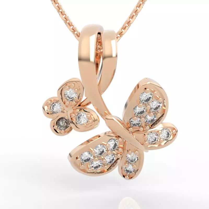 Exclusive Layered Butterfly Charm Pendant