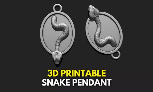 Snake Pendant Keychain - 3D STL File for 3D Printing