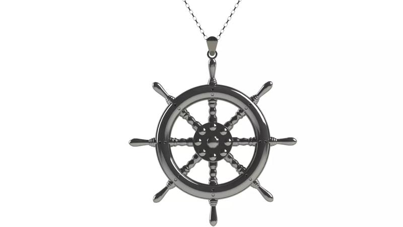 Ship wheel pendant