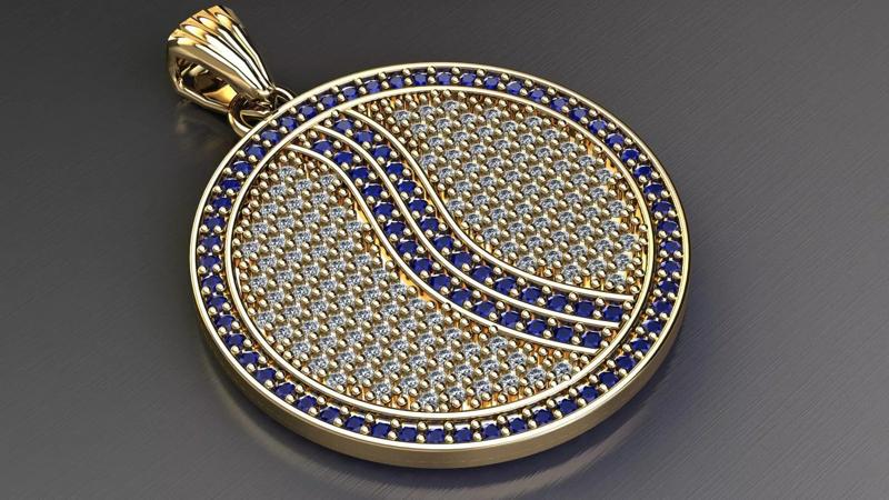 Round diamond studded necklace