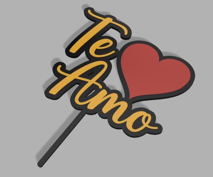 cake topper- I love you with heart ❤️