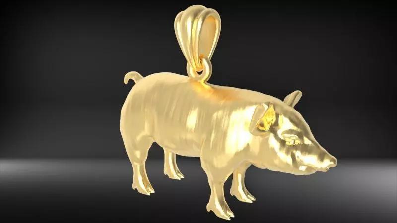 Jewelry Chinese Zodiac pig necklace golden pig pendant charm