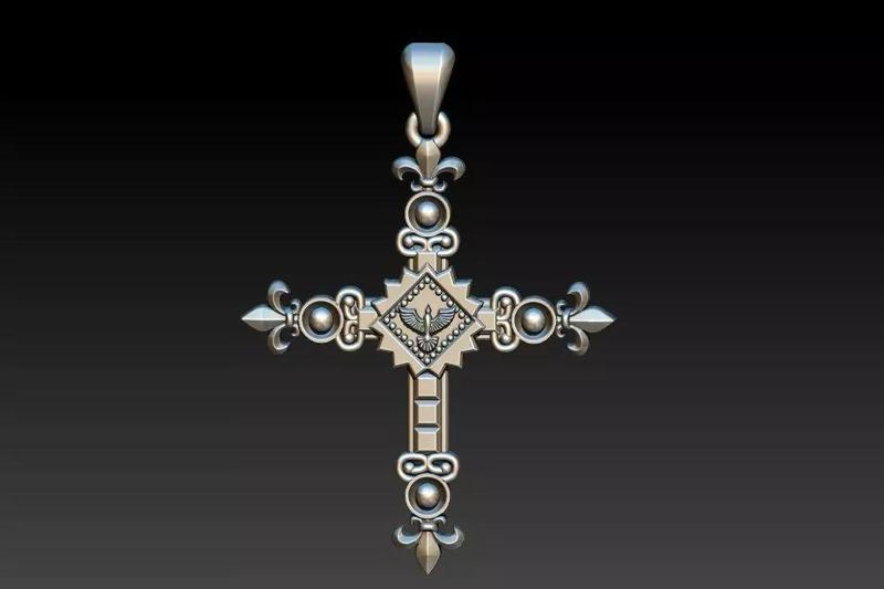 Lis Flower Holly Spirit Cross - Cruz flor de lis espirito santo