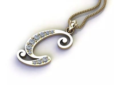 Fancy Font Style Pendant G