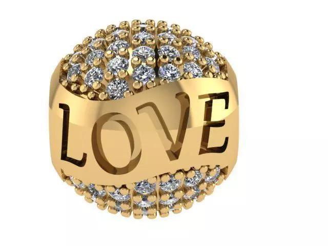 PANDORA love charm gold with diamonds