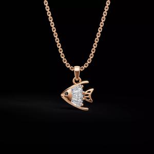 Fish Pendant 3D Model with Diamonds for 3D Printing and Casting