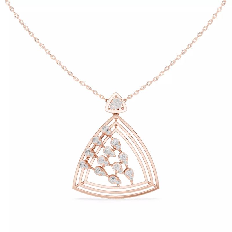 Round Diamond Triangle Shape Pendant Women 3dm STL Video