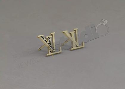 Highly luxury Louis Vitton design earring 3d model