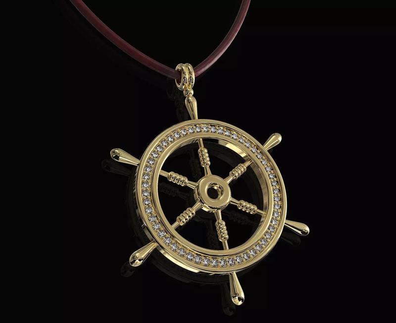 Ship Wheel pendant