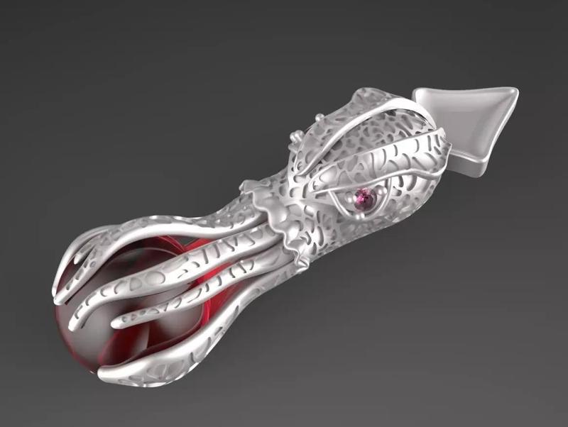 octopus cyborg claw pendant