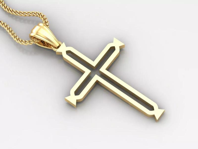 High Cross Pendant Light Gold 18K 4CP045
