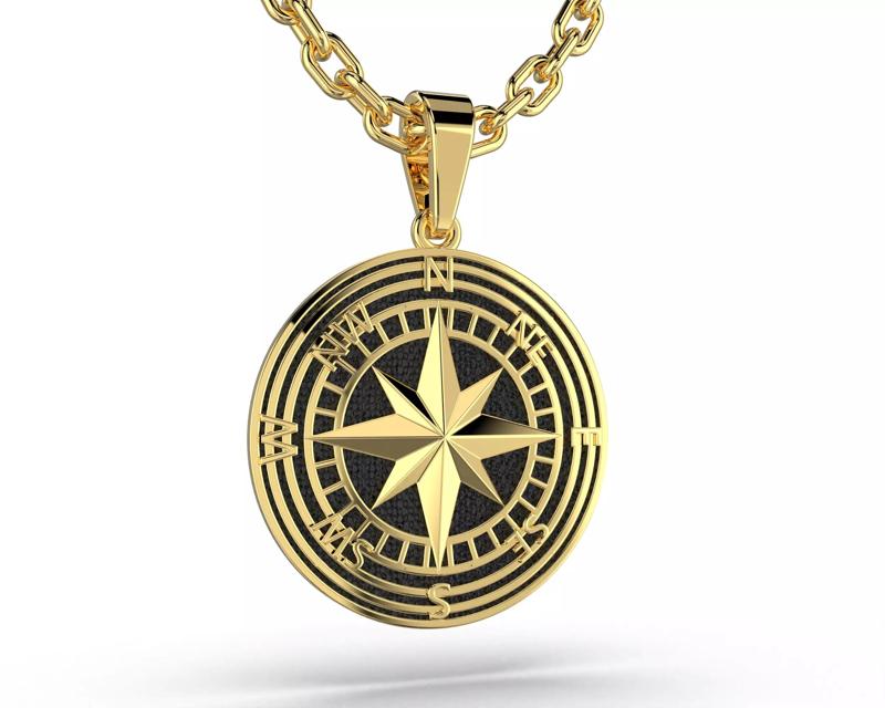 Printable jewelry pendant wind rose STL