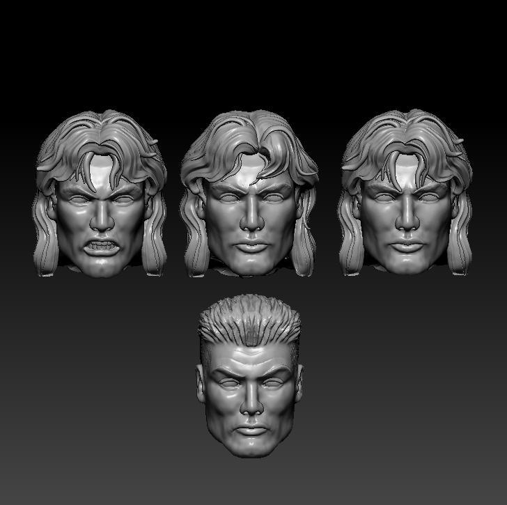 Dolph Lundgren 4 Heads 3 He-man + head Drago NEW2024