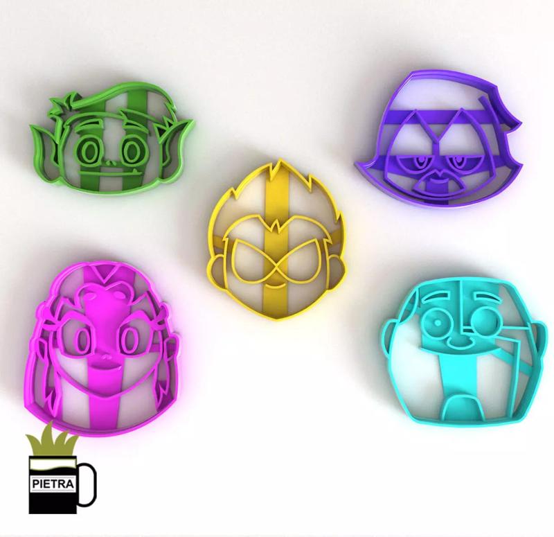 Modelo de impresion MOLDE CORTANTE GALLETA FONDANT TEEN TITANS