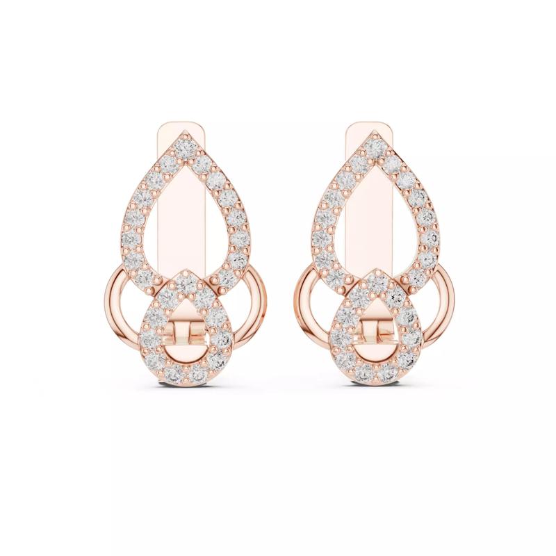Round Diamond Pear Shape Earring 3DM STL Video