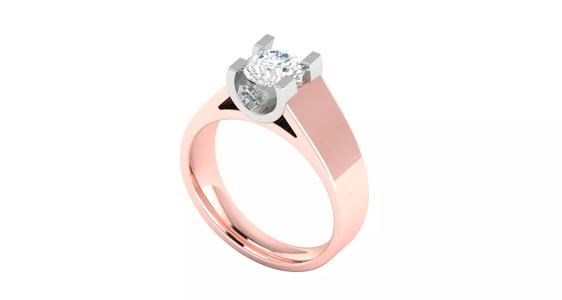 Rose gold -Diamond Ring- 3DM AND STL File  - DC LR-0825