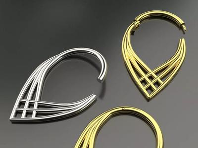 Set Segment piercing ear and nose ring Piercing Helix 2 models