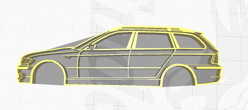 E46 Touring silhouette Wall art