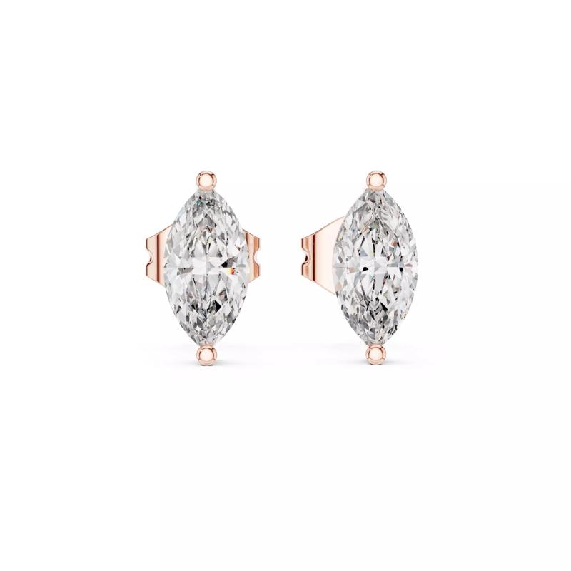 Marquise Diamond Studs Earrings 3dm stl renders 360 Animation