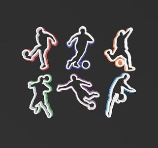 Soccer, 6 Silhouettes, cookie cutters 55MM
