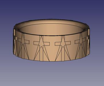 Beautiful ring with cross and arrow