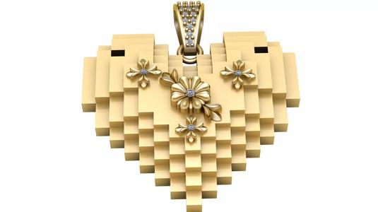 UNIQUE HEART SHAPE PENDANT 3D PRINTABLE MODEL