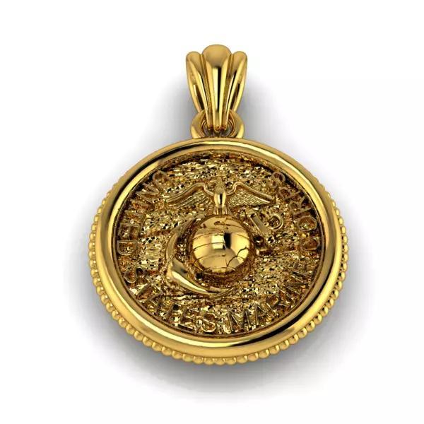 USMC EMBLEM - US ARMED FORCES 3D jewelry pendant necklace