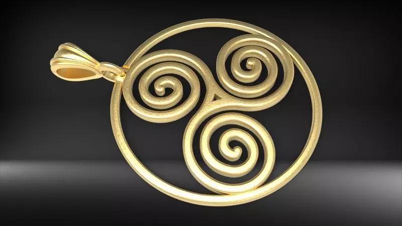 Tioneer Celtic Triskele Triskelion Triple Spiral Pendant Jewelry