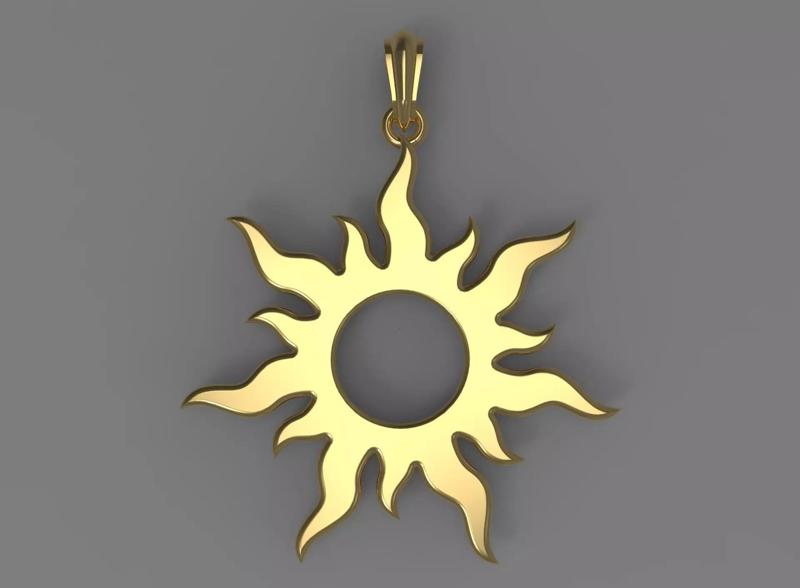 Sun pendant for women STL ready for print