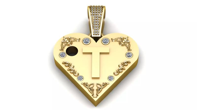 T  GOLD HEART PENDANT