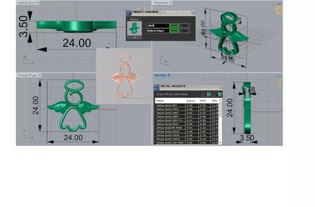 STL 3dm gold Pendant An Angel of Gold and Love gp0480