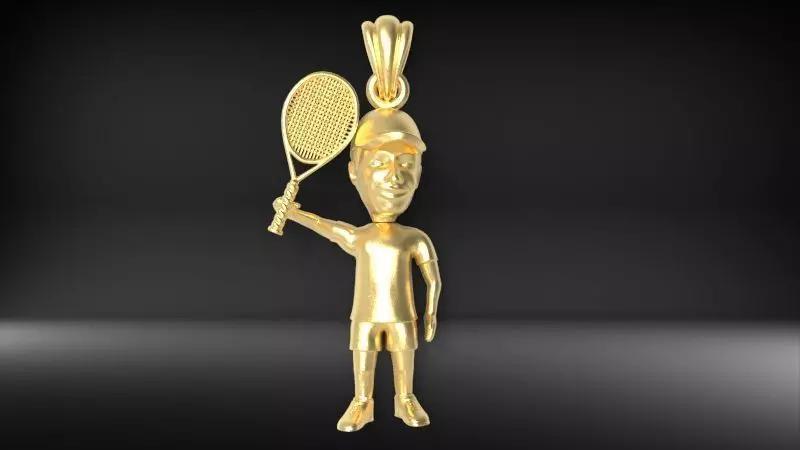 Tennis Player Pendant