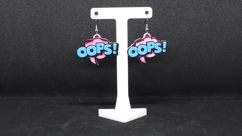 OOPS EARRINGS - COMIC STYLE HOOPS