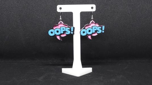 OOPS EARRINGS - COMIC STYLE HOOPS