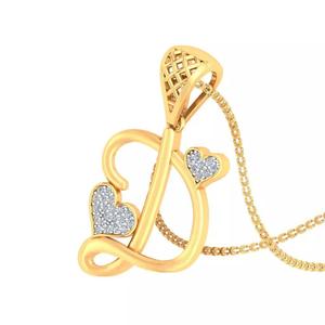 D Alphabet Pendant D Heart Pendant