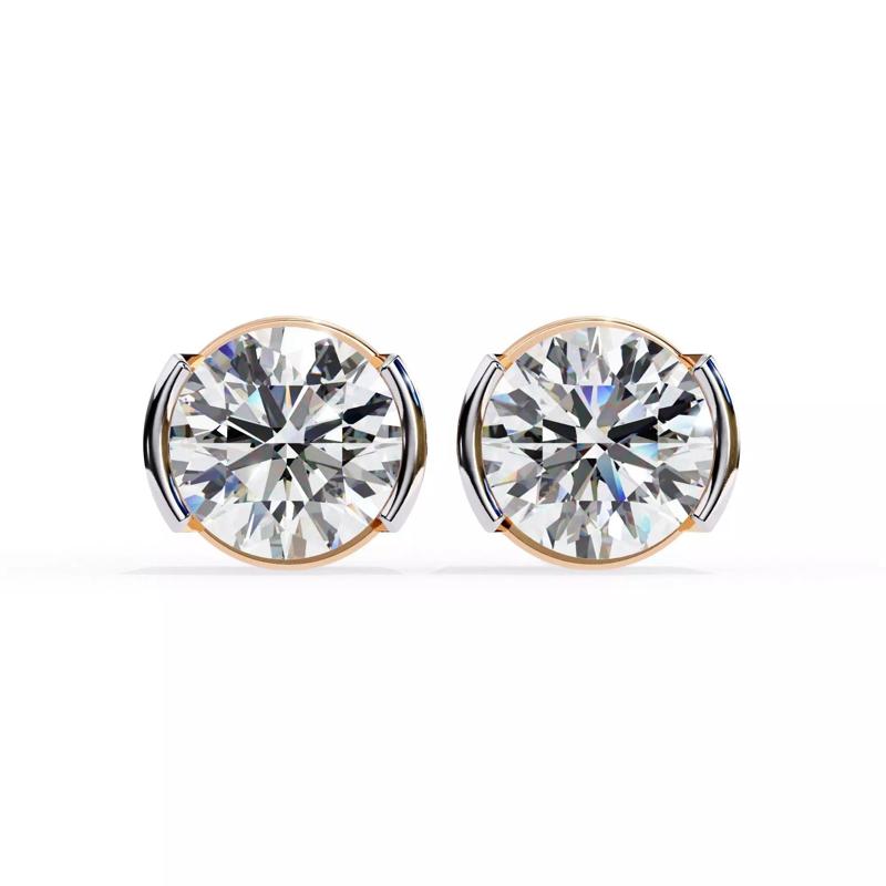 Diamond Studs Earrings 360 animation renders 3dm stl details