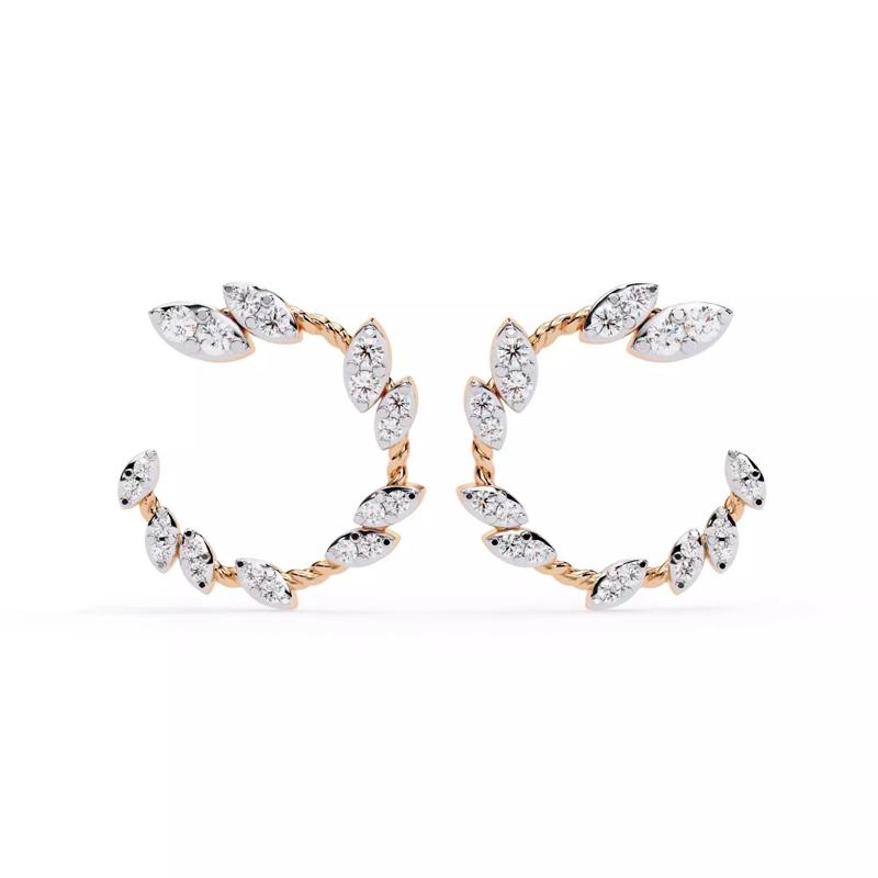 Diamond Studs Earrings 360 animation renders 3dm stl details