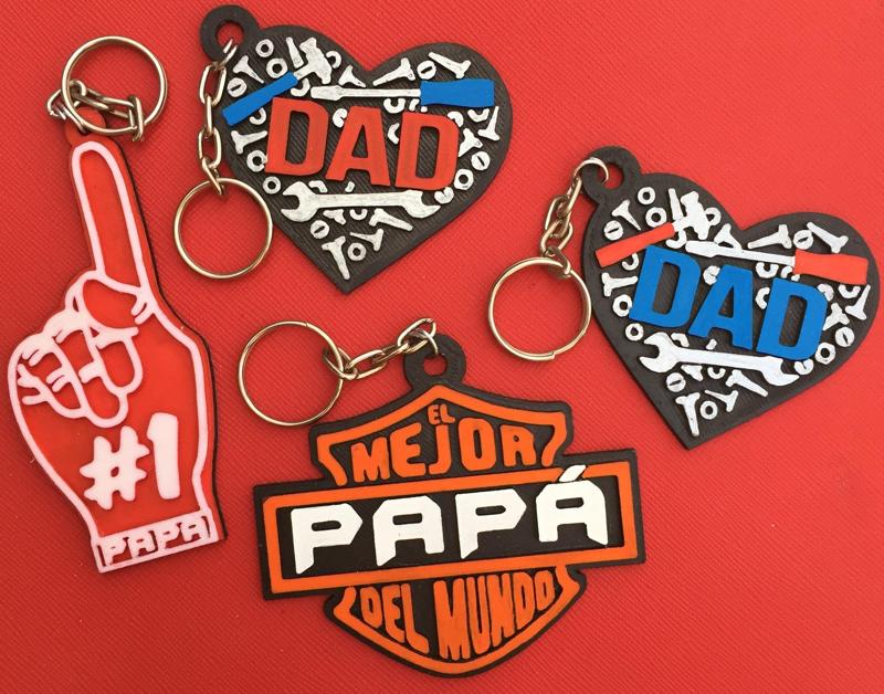 Pack of 3 Father's Day key rings