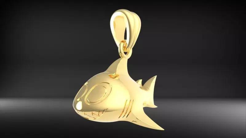 Cute Baby Shark Pendant Necklace Jewelry