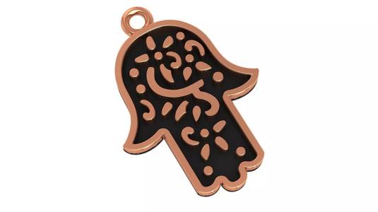 Hamsa Hand Plain Gold Pendant Necklace