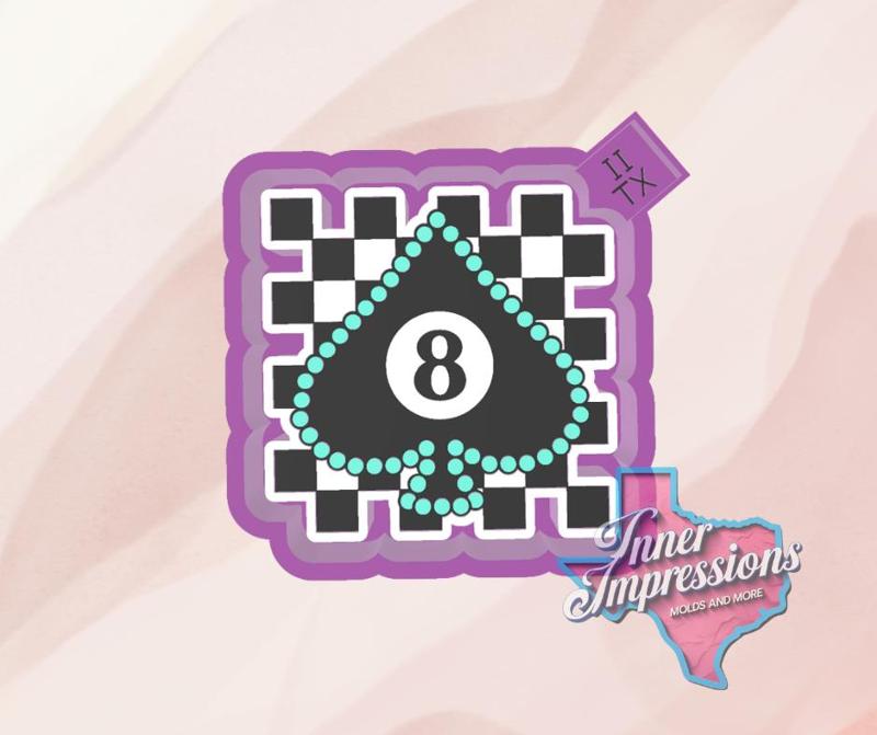 Checkered Spade 8 Ball Freshie Mold