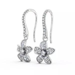 stl file pair of diamond flower earrings in gold