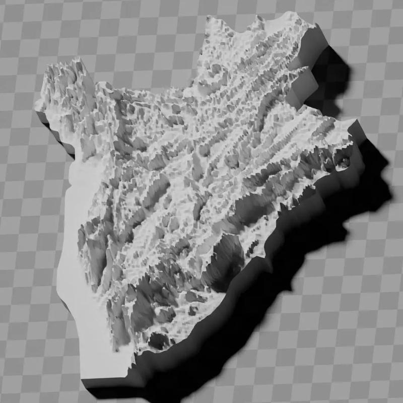 Burundi raised relief topography maps collection
